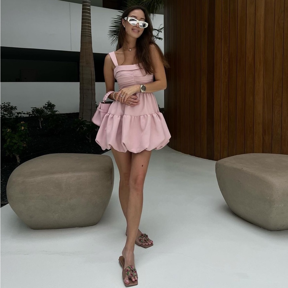 GORGEOUS ZARA NWT Draped Balloon Mini Dress - Picture 6 of 16